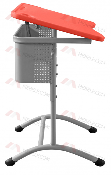 Школьный одноместный стол с наклонной пластиковой столешницей ШСТ15, оранжевый