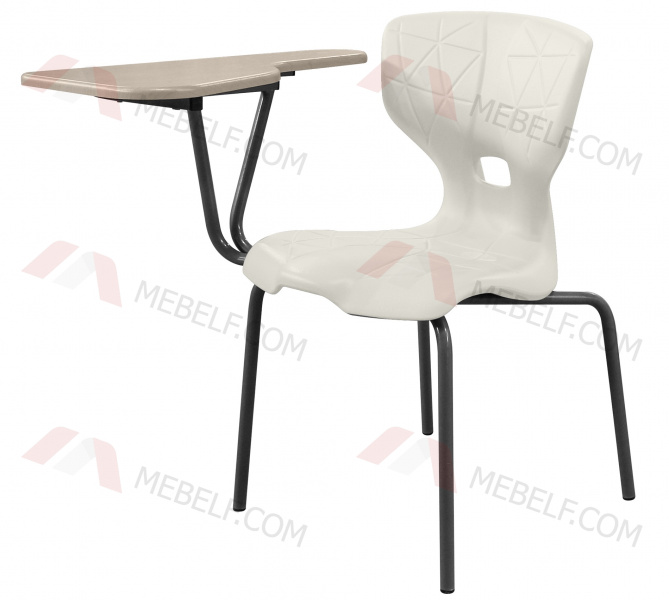 Школьный стул ШС12 со столиком (пюпитром), белый